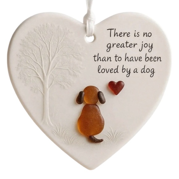 Heart Dog Wood Ornament (NWT) - Picture 1 of 10